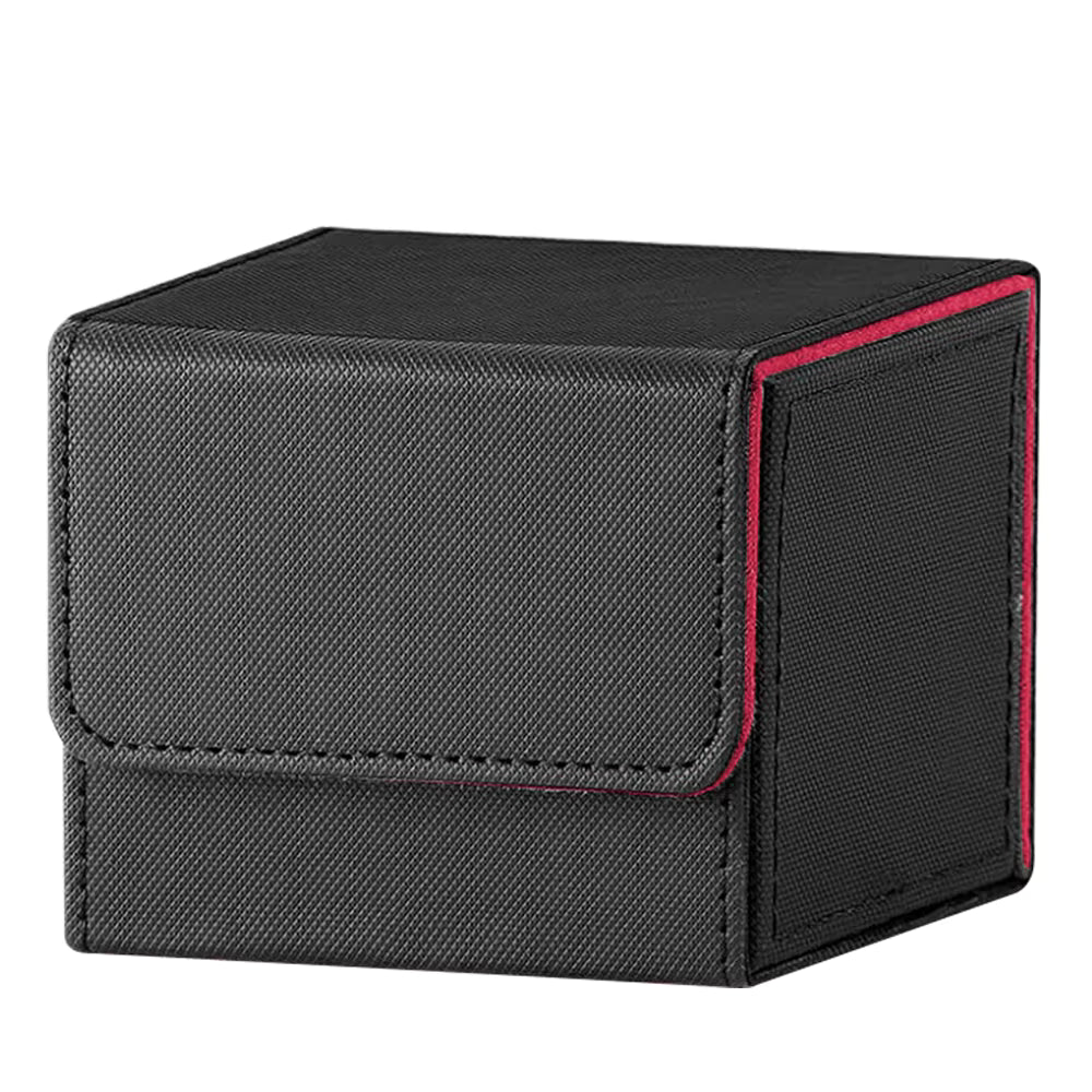 Black and Red Dual-Tone TCG Deck Box 100 Plus Card Capacity Professional Matte Finish for Commander Cards
