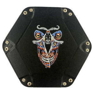Table Armor Mothman Collapsible Snap Dice Tray with Glowing Red Eyed Cryptid Artwork