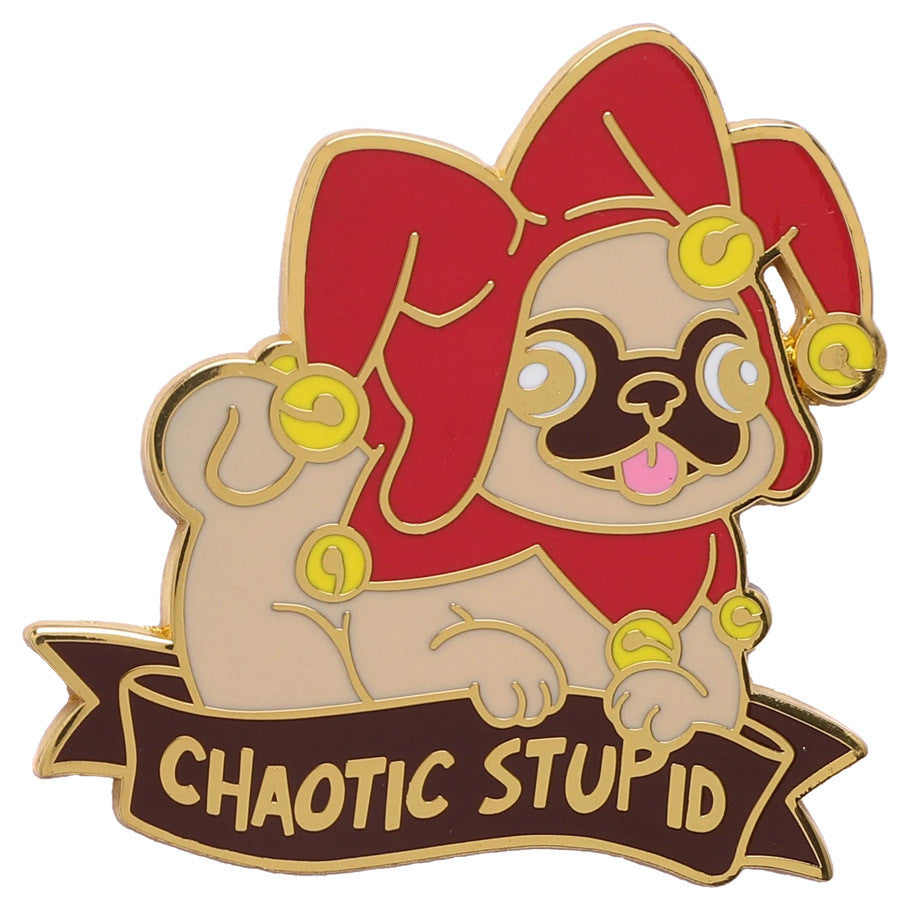Alternative Alignments Chaotic Stupid Pug Tabletop RPG Parody Hard Enamel Pin