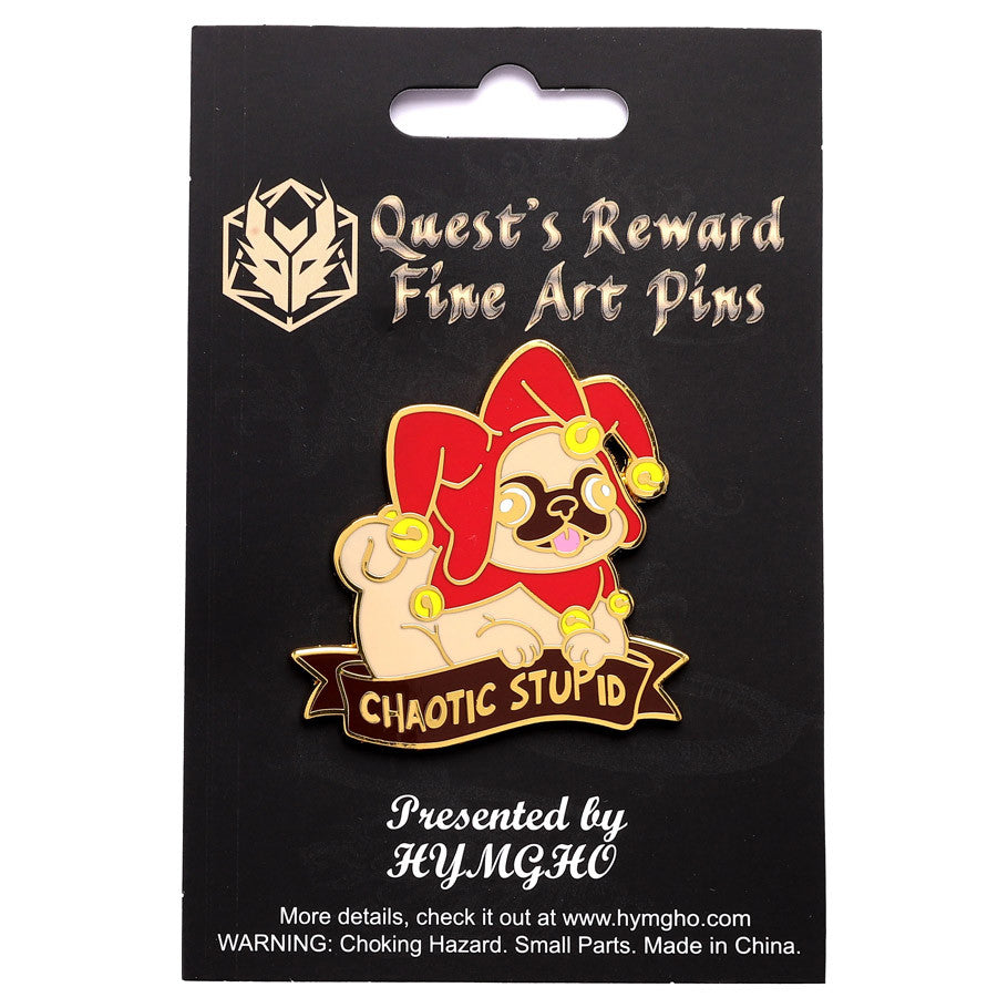 Alternative Alignments: Chaotic Stupid Pug Enamel Pin