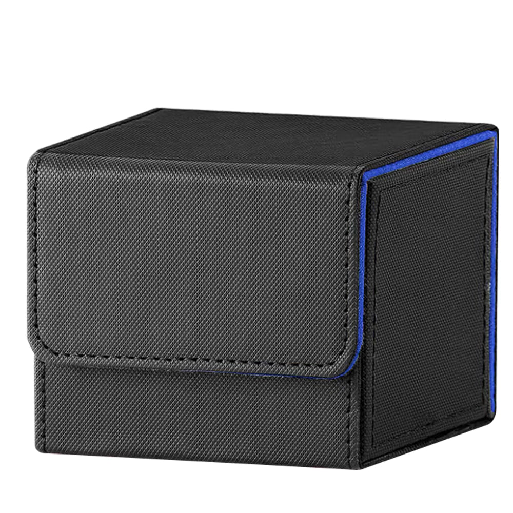 Black and Blue Dual-Tone TCG Deck Box 100 Plus Card Capacity Professional Matte Finish for Commander Cards