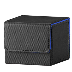 Black and Blue Dual-Tone TCG Deck Box 100 Plus Card Capacity Professional Matte Finish for Commander Cards