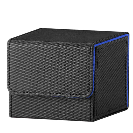 Black and Blue Dual-Tone TCG Deck Box 100 Plus Card Capacity Professional Matte Finish for Commander Cards