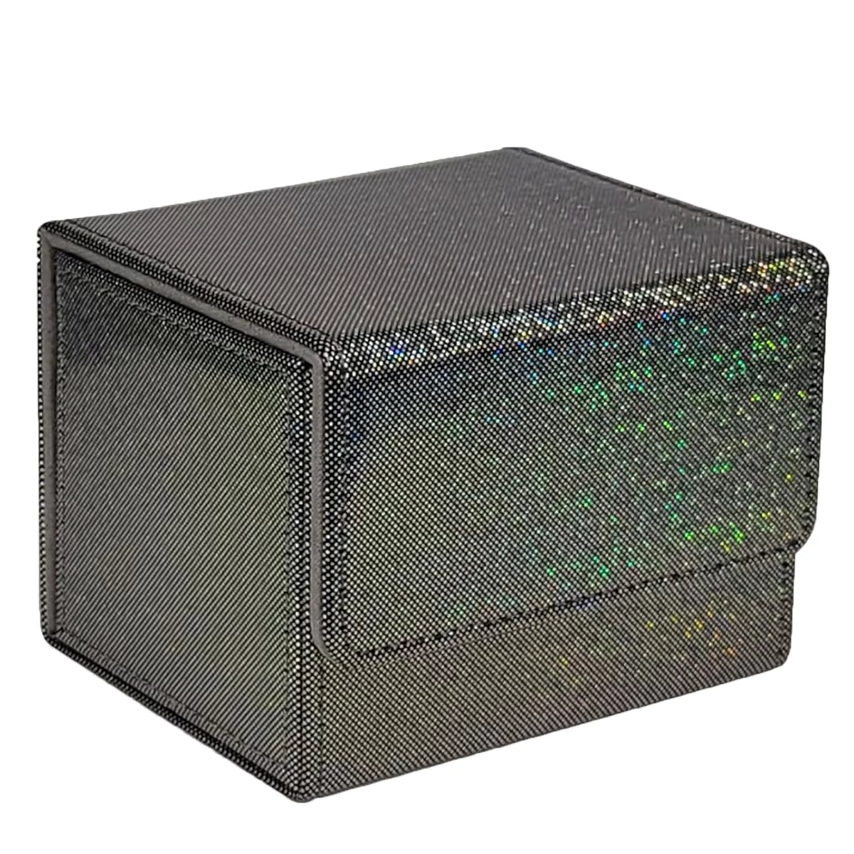Sparkly Black Point TCG Deck Box 100 Plus Card Capacity Textured Finish for Commander Cards