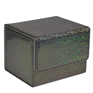 Sparkly Black Point TCG Deck Box 100 Plus Card Capacity Textured Finish for Commander Cards