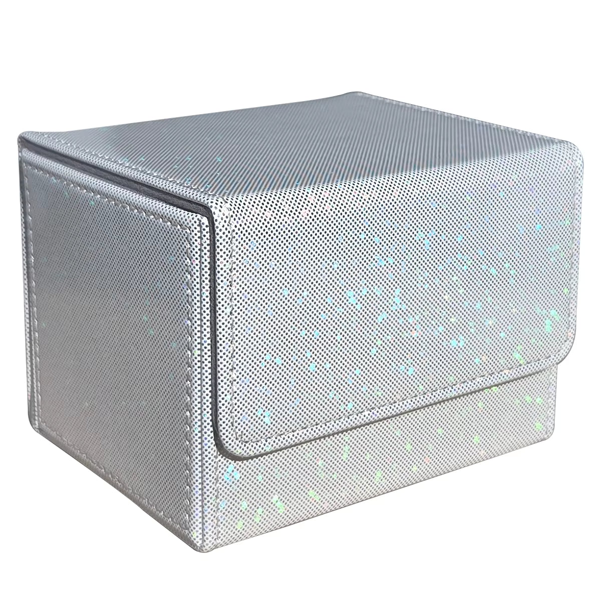 Sparkly White Point TCG Deck Box 100 Plus Card Capacity Shimmering Textured White Finish for Commander Cards