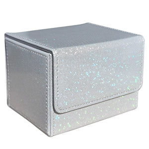 Sparkly White Point TCG Deck Box 100 Plus Card Capacity Shimmering Textured White Finish for Commander Cards