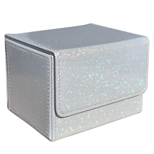 Sparkly White Point TCG Deck Box 100 Plus Card Capacity Shimmering Textured White Finish for Commander Cards