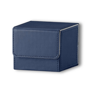 Navy Blue & Grey Dual-Tone TCG Deck Box - Holds 100+ Sleeved Cards