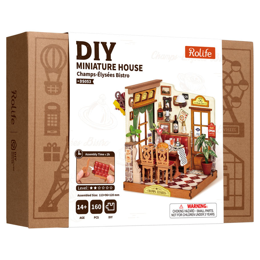 Champs-Élysées Bistro Miniature Dollhouse Kit (160 Pieces)