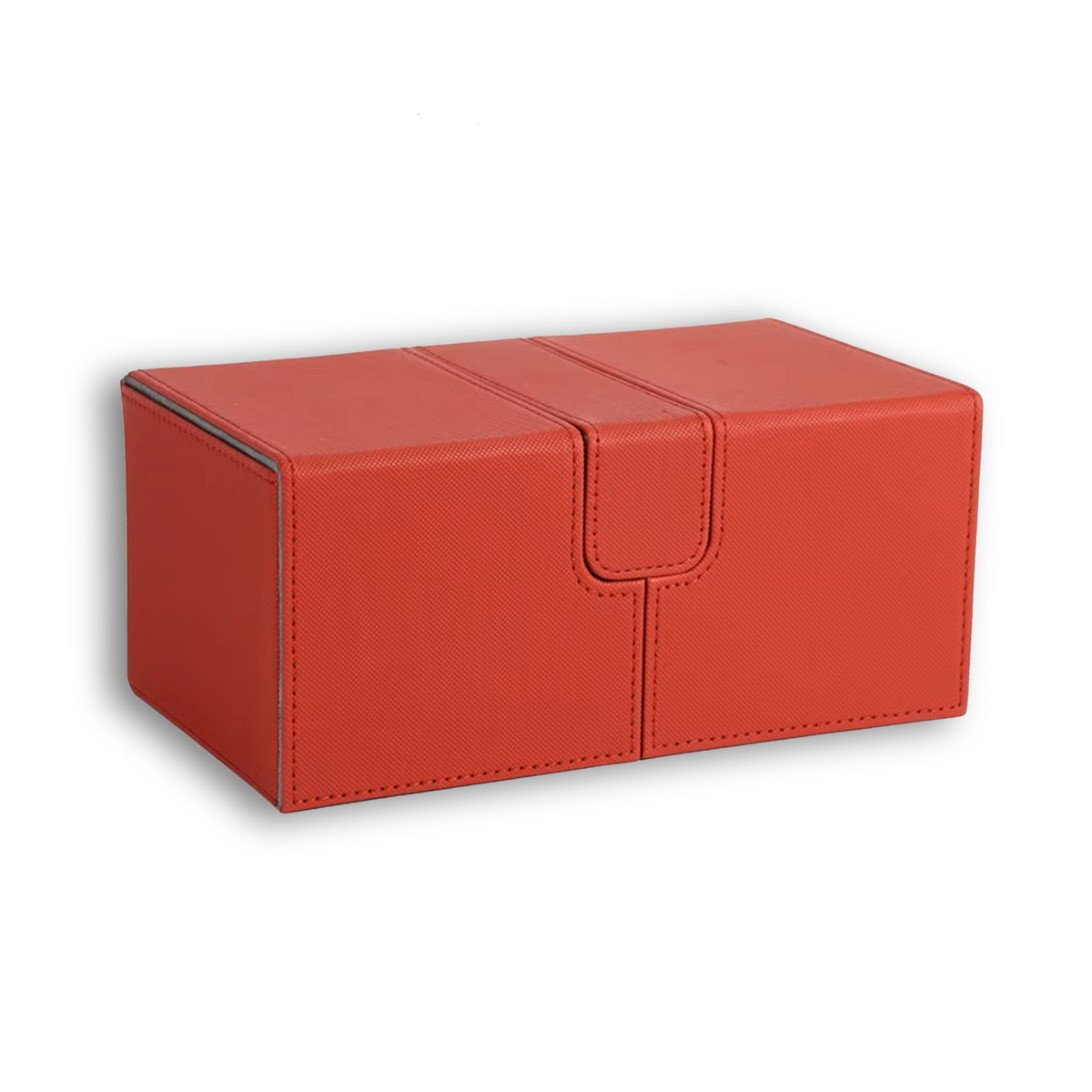 Red & Grey 3-Drawer TCG Deck Box - Premium PU Leather Storage