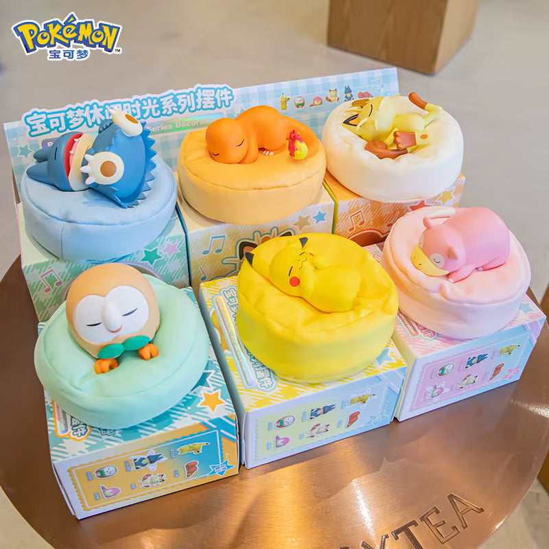 Pokémon Starry Dream Sleeping Figures (6-Style Set) - Pikachu, Charmander, Rowlet & More