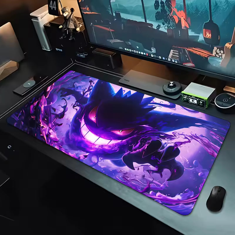 Pokemon Gengar Large Gaming Desk Mat 300x700 Smooth Cloth Surface Non-Slip Rubber Base Pokemon Artwork
