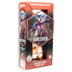 Official Dungeons and Dragons Adventure Dice Set Sorcerer Fiery Orange Polyhedral Dice Packaging