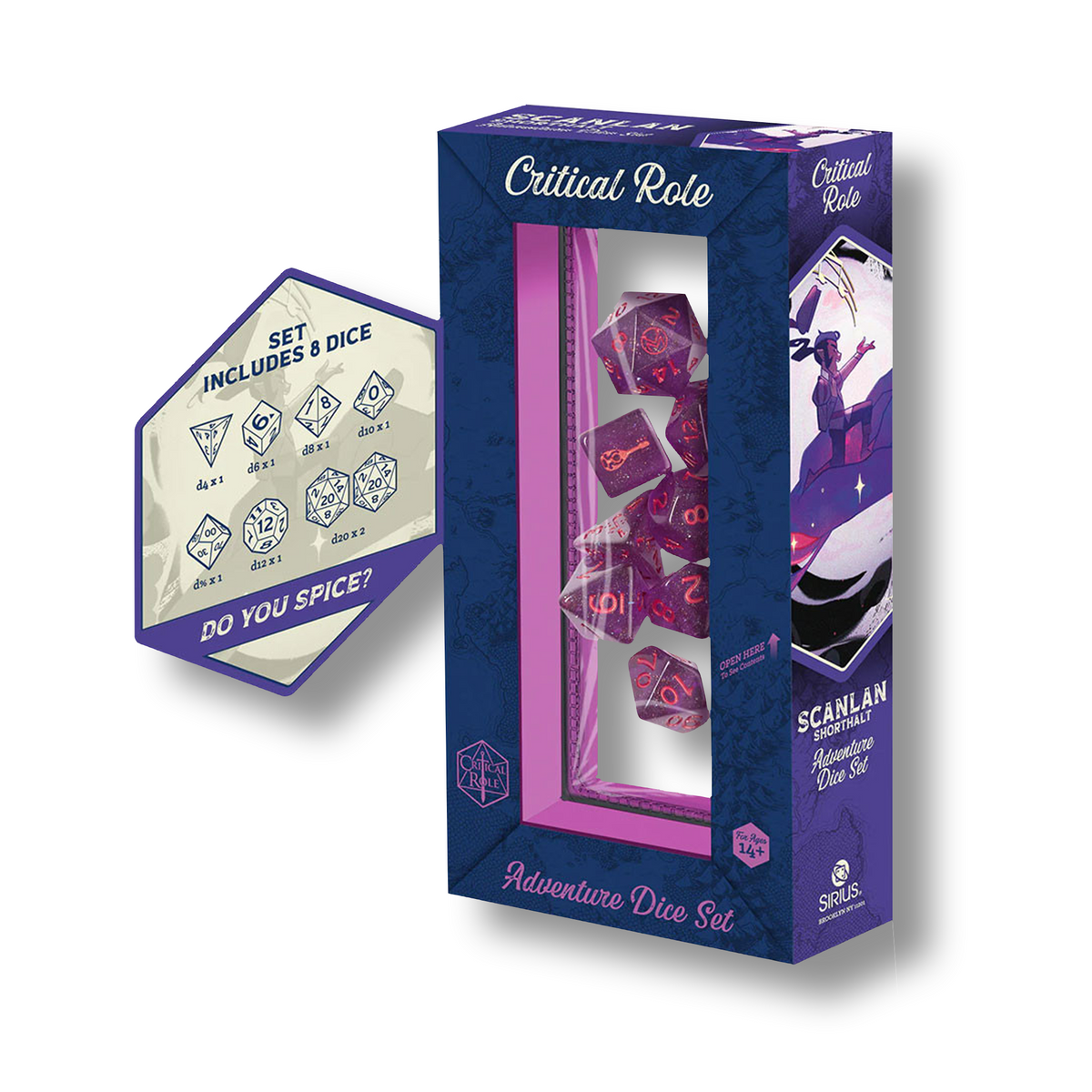 Official Vox Machina Adventure Dice Set: Scanlan Shorthalt