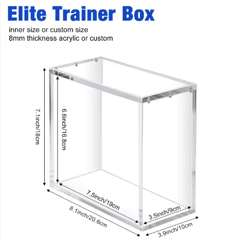 Magnetic Acrylic Elite Trainer Box (ETB) Display Case – Clear 8mm/5mm Protector