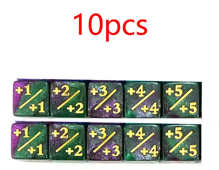 +1 & -1 Dice Counters (10PCS, 16mm D6) – Counter Dice for Magic: The Gathering – image 3