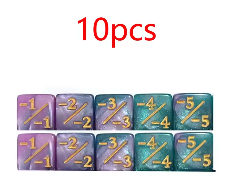 +1 & -1 Dice Counters (10PCS, 16mm D6) – Counter Dice for Magic: The Gathering – image 4