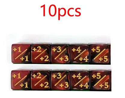 +1 & -1 Dice Counters (10PCS, 16mm D6) – Counter Dice for Magic: The Gathering