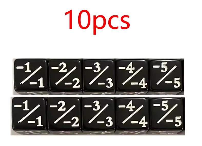 +1 & -1 Dice Counters (10PCS, 16mm D6) – Counter Dice for Magic: The Gathering – image 7
