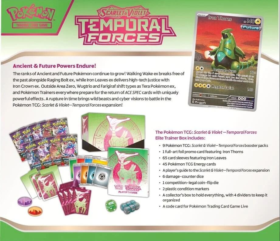Temporal Forces Elite Trainer Box (ETB) – SV05: Temporal Forces (TEF)