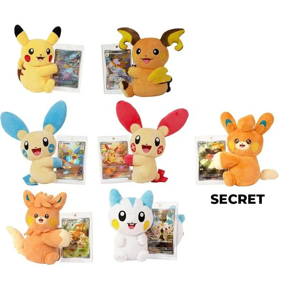 Pokémon Cheek Plush & Card Display Blind Box (Chinese) – Mystery Plush & Cards
