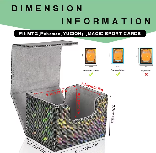 Sparkly White Point TCG Deck Box - Holds 100+ Sleeved Cards