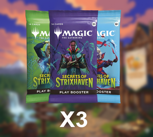 Magic the Gathering Secrets of Strixhaven 3-Pack Play Booster Bundle Sealed SOS 42 Total Cards