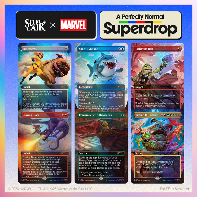 Magic: The Gathering Secret Lair x Marvel: Earth's Mightiest Pets Foil Edition