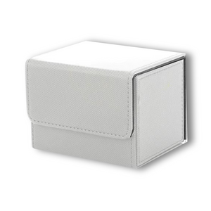 White & Grey Dual-Tone TCG Deck Box - Holds 100+ Sleeved Cards