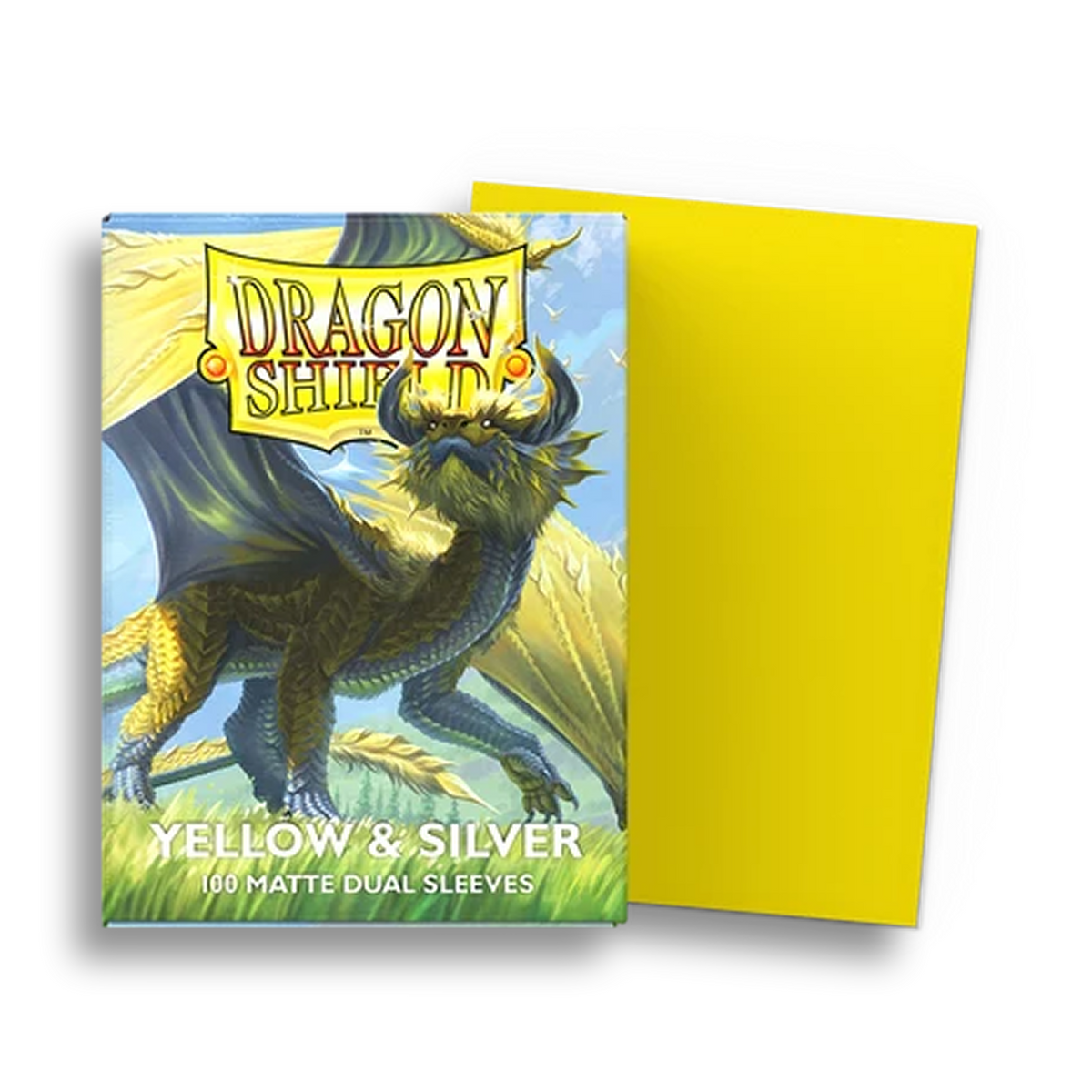 Dragon Shield Sleeves: Standard Matte Dual - Yellow & Silver (100ct)