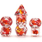 Dragon Storm Inclusion Resin Dice Set (Red Dragon) | 7-Piece 16mm Polyhedral Set – image 2