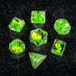 Dragon Storm Inclusion Resin Dice Set (Green Dragon) | 7-Piece 16mm Polyhedral Set – image 6