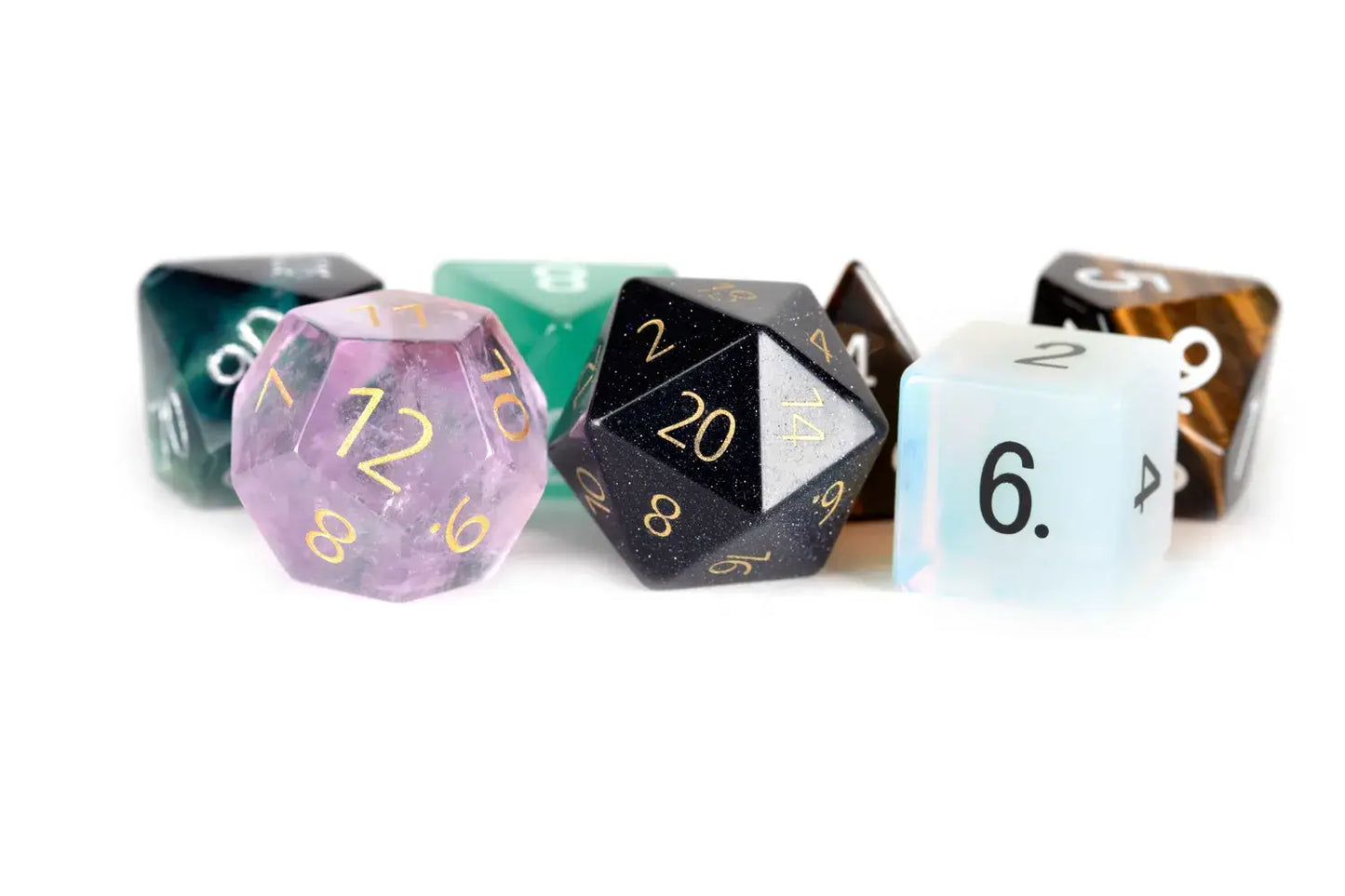 Mystic Mines Misfit Gemstone Dice Set | Premium Mystery Box (7-Piece RPG Set)