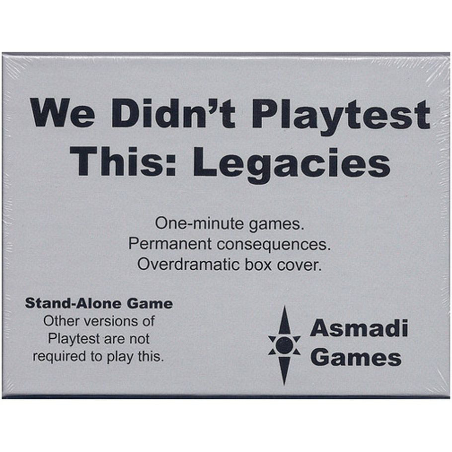 We Didnt Playtest This Legacies Chaotic Rule Altering Party Card Game Box Packaging
