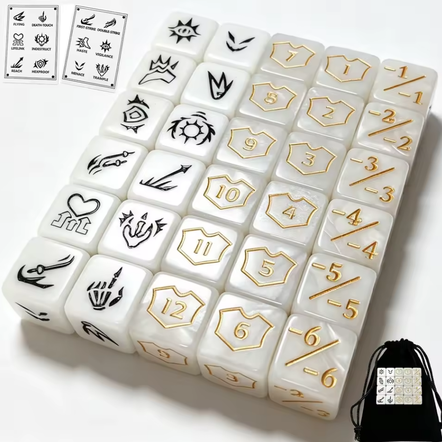 30 Piece MTG Plus One and Minus One Counter Dice Set for Magic the Gathering