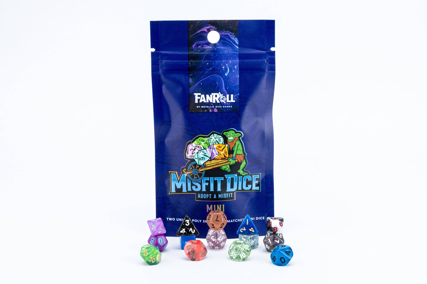 Misfit Mini Dice: Adopt A Misfit (Blind Pack) | Two Mini 7-Piece Sets (14 Dice)