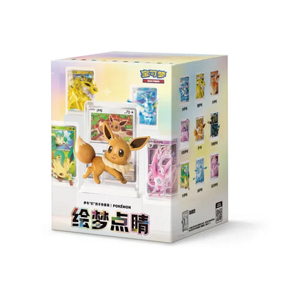 Pokémon TCG Dream Painting Vol. 3 Eevee and Friends Blind Box packaging showing Eeveelution figures and card display stand