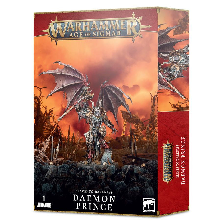Warhammer Age of Sigmar and 40000 Slaves to Darkness Daemon Prince Multipart Plastic Miniature Box Packaging