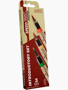 The Army Painter Speedpaint Marker Introductory Set box packaging and markers