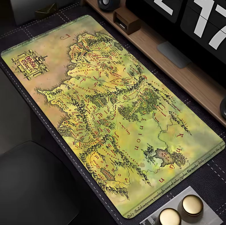 Middle-earth Map Large Gaming Mousepad Desk Mat 900x400mm