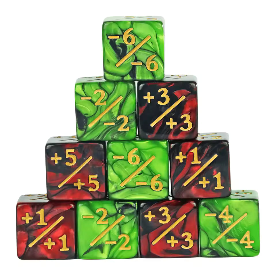 +1 & -1 Dice Counters (10PCS, 16mm D6) – Counter Dice for Magic: The Gathering – image 12