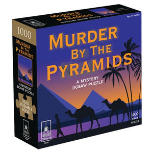Murder by The Pyramids Classic Mystery One Thousand Piece Clue Solving Jigsaw Puzzle Box Packaging